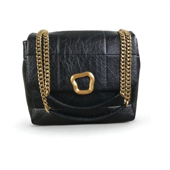 SONGMONT Large Calf Leather Chocolate Bag Onyx Black Luxury Old Money Classic - Picture 6 of 16